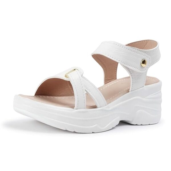 Women Casual Cream Wedges Sandal